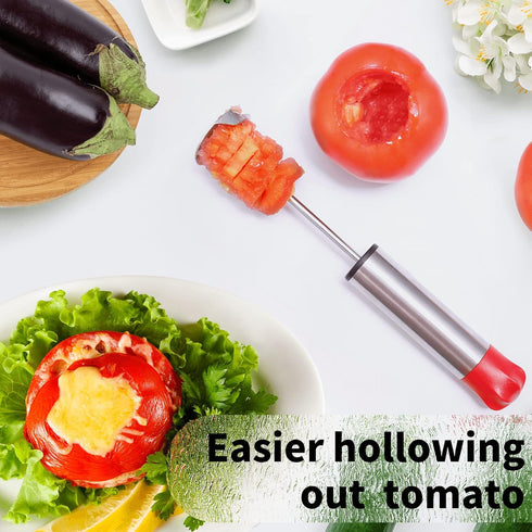 Newness Vegetable Corer with Sharp Blade, Multi-Purpose Veggie Drill for Coring Zucchini, Potatoes, Carrots