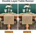 13x60 Inch Farmhouse Rustic Faux Linen Table Runner Neutral Coffee Table Runners Double Layer Reversible Rectangle