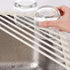 Tomorotec Compact Silicone-Coated Triangle Dish Drying Rack for Sink Corner - Foldable Stainless Steel Over-The-Sink
