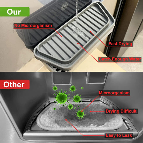 KindGa Refrigerator Drip Catcher Tray, Protector Ice and Water Dispenser Pan, Fridge Spills Water Pad Catch Basin for