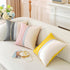 TAOSON Pack 2, Home,12 20 inch of Gray Beige Patchwork Velvet Throw Pillow Cover with Gold Striped Leather Cushion Case