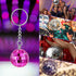 12 Pieces Disco Ball Keychain Party Favors, 70s Silver Mirror Ball Keychain Set for Halloween Christmas Party