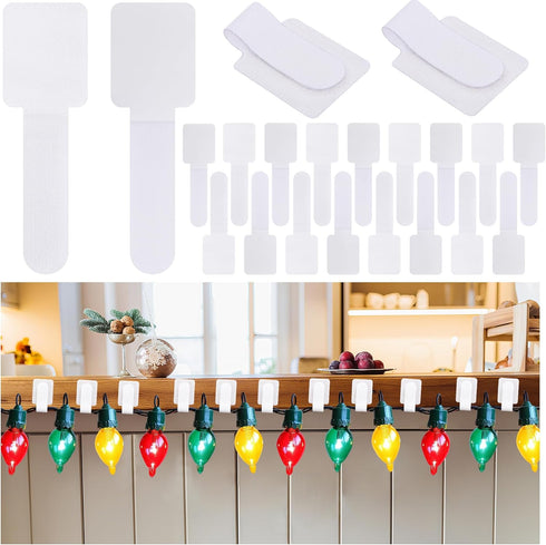 80 Pcs Adhesive Christmas String Lights Strap Holders, Outdoor Hanging Christmas Lights