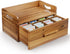 Tinamo Acacia Wooden Tea Box Organizer with Drawer Tea Chest for Tea