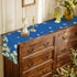 Summer 13x72 Inch Spring Daisy Floral Table Runner Bees Burlap Table Runners, Charming Blue Flowers Seasonal Coffee