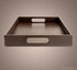 17.5"x12" Home Redefined Beautiful Modern Elegant Rectangle Classic Brown Faux Leather Decorative Tray Ottoman Coffee