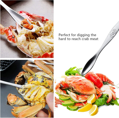Crab Leg Crackers and Tools, 7 Piece Seafood Tools Set with Stainless Steel Lobster Crackers and Picks