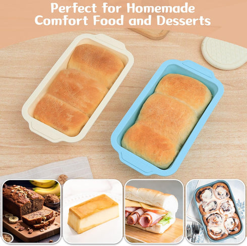9.5 5 Inch Nonstick Silicone Bread Loaf Pan: x Bread Pan for Homemade Rye with Metal Frame - Loaf Mold for Baking Oven