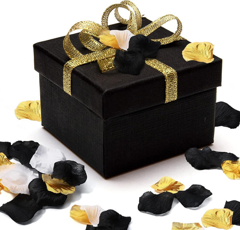 Syhood 1, 600 Pcs Artificial Fake Rose Flower Petals for Wedding Decoration, Aisle Scatter, Birthday Party - Gold,