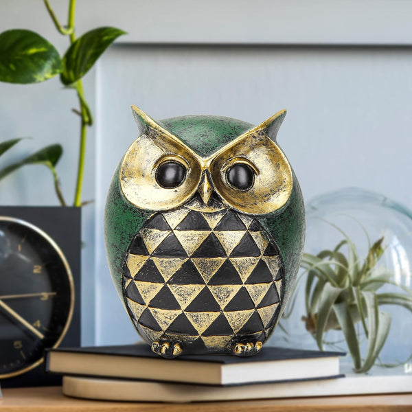Leekung Owl Statue for Home Decor Accents,Owl Decor for Modern Bathroom Bookshelf