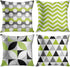 ArtSocket Set of 4 Decorative Throw Pillow Covers, Green Black Lime Mosaic Pattern, 18x18 Inches Square Pillowcases