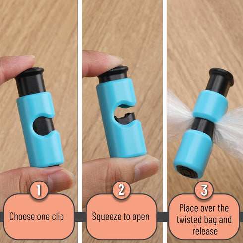 8 Pack, Mr. Pen- Squeeze and Lock Bread Bag Clips, Crayon Colors, Squeeze and Lock Bread Clips Reusable