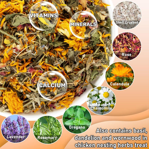 10oz Packed MAQIHAN Chicken Nesting Herbs - Dried Herb Layer Feed Coop and Run Insulation Roosting Bars for Box Pads