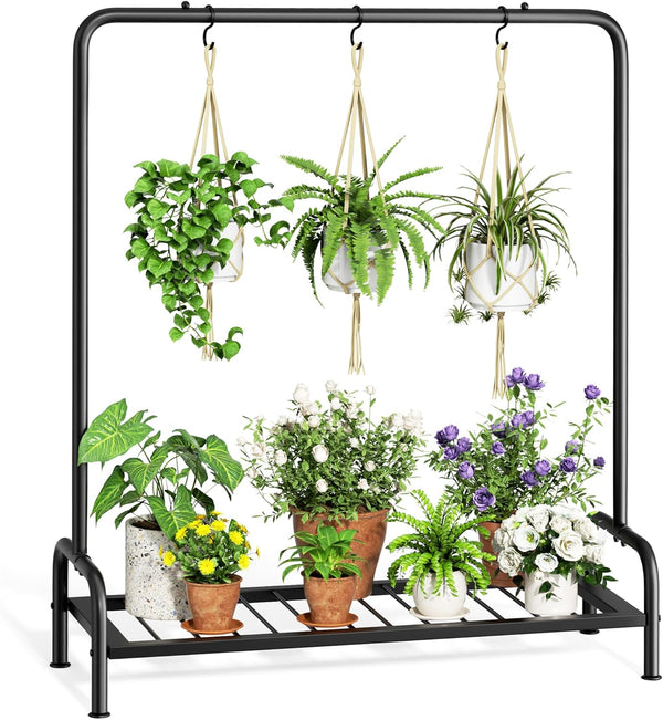 Josmimic Plant Stand Outdoor Tall 40'' Plant Shelf For Patio Metal Plant Rack