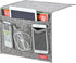 Linen 4 Pockets Bedside Caddy, Bedside Storage Organizer for Magazine, Remotes, Phone (Classic Grey)