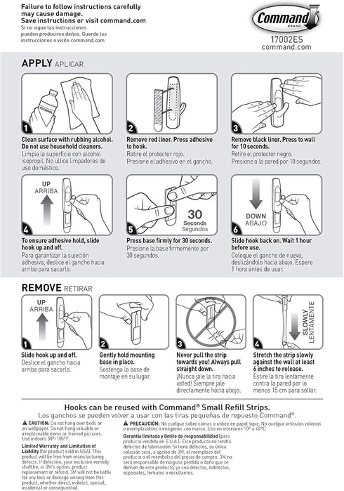 Command Small Utility Hooks, 2-Hook, 6-Pack - Organize Damage-Free