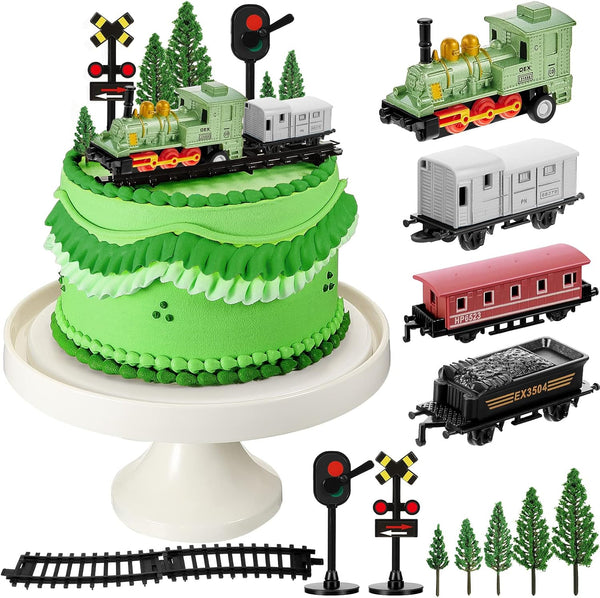 13 Pieces Train Cake Toppers Train Cake Decorations Train Birthday Party Supplies