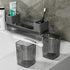 2 Cups Toothbrush Holder for Bathrooms, Organizer for Bathroom Countertop, Toothpaste Caddy, Black
