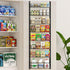 MIAOLI 8-Tier Over the Door Pantry Organizer, Adjustable Spice Rack Cabinet Door Shelves, Hanging Seasoning Organizer