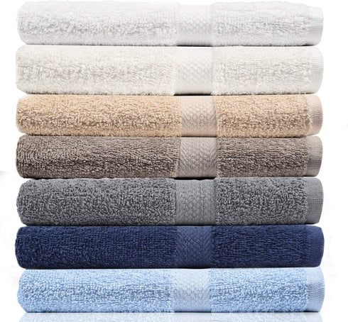 Crystal Towels Bath Towel Set Pack of 7 (27 x 52 Inches)