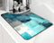 Coffee Bar Mat Accessories for Countertop, Turquoise Abstract Art Dish Drying Mats for Kitchen (20x12in)