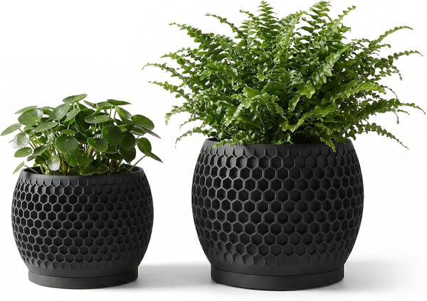 Fabix3D Plant Pots, Modern 3D Printed Honeycomb Planters for Indoor Plants, 4.7/6 Inch