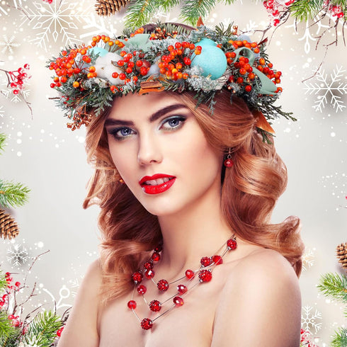 250 500 8 mm BBTO Artificial Holly Berries on Wire Stems, Stems with Pieces Fake Berries for Christmas Tree Decorations