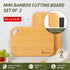 2 Pack 8.6" 6" Set Small Bamboo Wood Cutting Board for Kitchen x Mini Wooden Charcuterie Boards Lightweight Chopping
