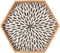 Hexagon Rattan Tray with Mother of Pearl Inlay, Rattan Serving Tray for