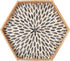 Hexagon Rattan Tray with Mother of Pearl Inlay, Rattan Serving Tray for