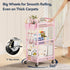 3 YASONIC Tier Rolling Cart Metal Utility Storage Cart with Wheels, Craft Cart Organizer with Hanging Cups, Hooks, Mesh