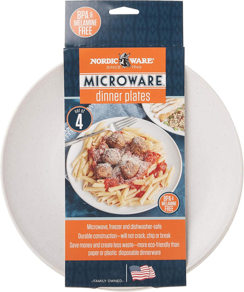 Nordic Ware Polypropylene Microwave Serveware Plates, 10", White