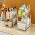 SuoXing 12.8" Tall 2 Tier Bathroom Cabinet Organizer, Set of 2 Clear Pull-Out Under Sink Organizers