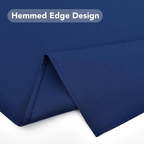 24x24 inch, NEWISHER Navy Blue Square Tablecloth Heavy Duty Polyester Fabric Table Cloth, Washable Solid Reusable Table