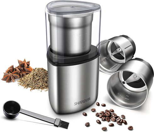 SHARDOR Electric Coffee Grinder Herb Blade Grinder Spices Grinder with 2 Removable