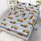Datura home Construction Truck Sheet Set 4Pcs Grey Machinery Truck Excavators Vehicles Tractor Printed