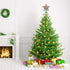 Rustic Christmas Tree Topper, Rattan Natural Star Hollowed-Out Star Ornaments with Coil Base for Holiday Decor