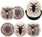 Yilad Satan Goat Skull Coasters for Drinks with Holder Leather Coasters Set of