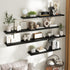 16 Inch Set 2, 8"D Floating Shelves for Wall of Wood Grain Bathroom Shelves with Invisible Brackets, Easy Install