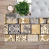 Custom Size Grey Ivory Fancy Patchwork Rubber Backed Non-Slip Hallway Stair Runner Rug Carpet 22 inch Wide Choose Your Length 22in X 2ft