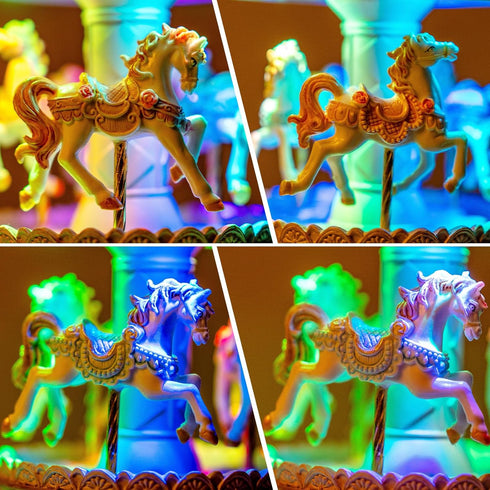 Carousel Horse Music Box for Girls, Purple Musical Box for Women Kids Wife Mom Daughter Birthday Anniversary Valentine