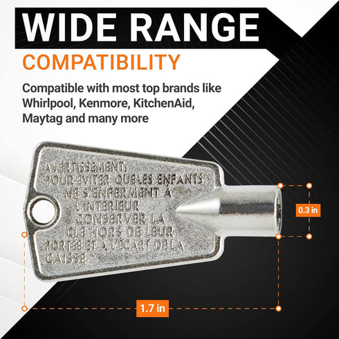 BlueStars 216702900 Metal Freezer Door Key - Compatible with Frigidaire & Kenmore Freezers - 2 Packs