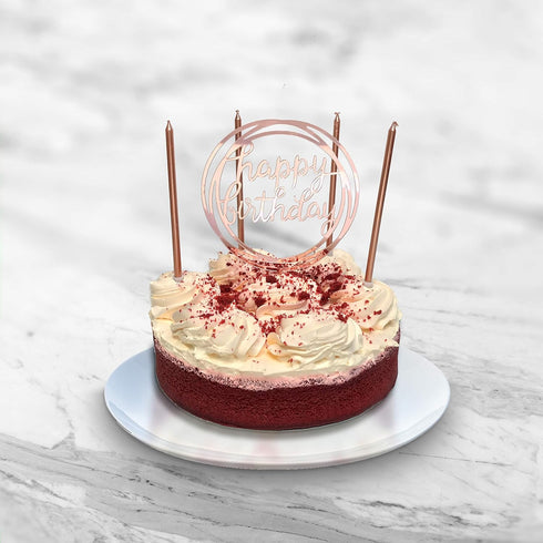 24 Count Tall Thin Metallic Rose Gold Birthday Candles with Holders, Elegant Classy Cake Topper for Custom Birthday Cake