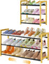 LVNIUS Expandable Shoe Rack for Closet,3 Tier Metal Shoes Shelf Organizer for Dorm,6-12