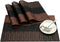 SHACOS Placemats Set of 4, Woven Vinyl Table Mats, Ombre Coffee Black, Heat Resistant, Wipe Clean