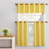 No. 918 Montego Casual Textured Semi-Sheer Kitchen Curtain Tier Pair, 56" x 24", Yellow