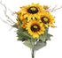 Admired By Nature Artificial Sunflower Bouquet Bush, 11 Stems Gold Sunflowers for Weddings, Home Decor, Events