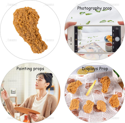 1 Pack) AUEAR, Fake Cooked Fried Chicken Simulation Artificial Food Model Meat for Kitchen Home Decoration Market