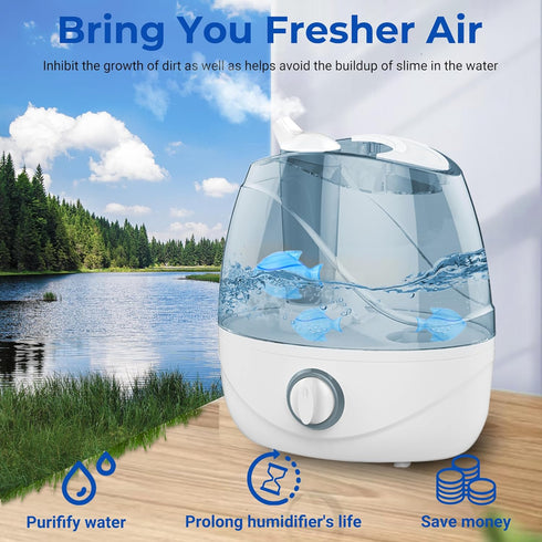 Funmit 12 Pack Humidifier Cleaner Fish, Compatible with Humidifiers and Fish Tanks, Blue Cleaning Fish