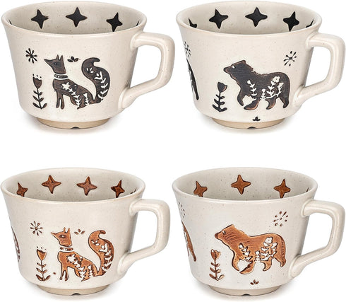 Ceramic Coffee Mug, 11 oz Small Novelty Unique Teacup with Handle, Stoneware